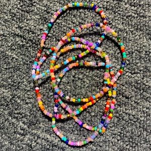 Stackable Boho Beaded Bracelets Set of 5 Handmade